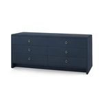 Product Image 1 for Bryant Extra Wide Lacquered Linen 6-Drawer Dresser - Navy Blue from Villa & House