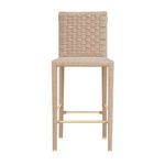 Product Image 1 for Burbank Natural Rope Basketweave Pattern Bar Stool With Antique Brass Stretcher from Worlds Away