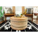 Product Image 1 for Adele Striped Round Woven Ottoman from Creative Co-Op