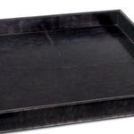 Product Image 5 for Derby Square Leather Tray - Black from Regina Andrew Design