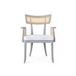 Product Image 2 for Marshall Cane and Linen Arm Chair in Grey from Villa & House