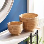 Product Image 3 for Cane Rattan Decorative Footed Bowls, Set Of 2 from Napa Home And Garden