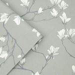 Product Image 1 for Laura Ashley Magnolia Grove Slate Floral Wallpaper from Graham & Brown