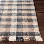 Product Image 4 for Reliance Hand-Woven Global Wool Charcoal / Tan Plaid Rug - 2' x 3' from Surya