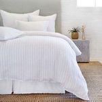 Product Image 4 for Blake Striped Linen Standard Sham - White / Ocean from Pom Pom at Home