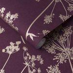 Product Image 2 for Anthriscus Plum Wallpaper from Graham & Brown
