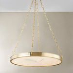 Product Image 5 for Kirby 1-Light Large Chandelier - Aged Brass from Hudson Valley
