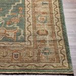 Product Image 5 for Reign Hand-Knotted Dark Green / Beige Rug - 2' x 3' from Surya