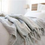Product Image 2 for Laguna Linen King Blanket - Ocean / Natural from Pom Pom at Home