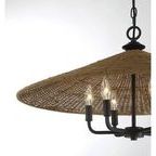 Product Image 1 for Eman 6 Light  Matte Black With Dark Rattan Pendant from Savoy House 