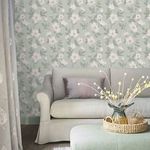 Product Image 2 for Laura Ashley Fleurir Textured Smoke Green Floral Wallpaper from Graham & Brown