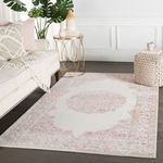 Product Image 2 for Malo Medallion Pink/ White Area Rug from Jaipur