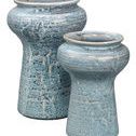 Product Image 1 for Snorkel Vases in Blue Reactive Glaze (Set of 2) from Jamie Young