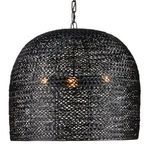 Product Image 1 for Piero Medium Black Woven Pendant from Currey & Company