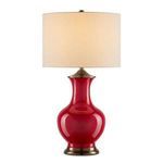 Product Image 1 for Lilou Red Porcelain Table Lamp from Currey & Company