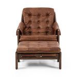 Product Image 4 for Halston Top Grain Leather Chair with Ottoman - Heirloom Sienna from Four Hands