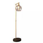 Product Image 1 for Metal & Wood Floor Lamp With Gold Finish And Glass Globe Shade from Creative Co-Op