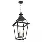 Product Image 1 for Jackson Black With Gold Highlighted 4 Light Outdoor Pendant from Savoy House