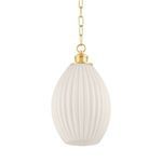 Product Image 1 for Hillary Small Aged Brass Fluted Pendant Light from Mitzi
