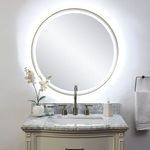 Product Image 3 for Crofton Lighted Brass Round Mirror from Uttermost