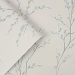 Product Image 2 for Laura Ashley Pussy Willow Off White and Steel Wallpaper from Graham & Brown