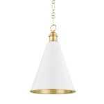 Product Image 1 for Fenimore 1-Light Soft White Aged Brass Pendant from Mitzi