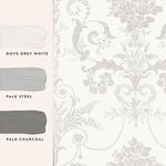 Product Image 4 for Laura Ashley Josette Dove-Grey and White Damask Wallpaper from Graham & Brown