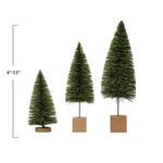 Product Image 2 for Clara 6" x 11" Bottle Brush Trees with Wooden Base, Set of 3 from Creative Co-Op