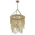 Product Image 1 for Bremen 4 Light Warm Brass With Natural Rattan Pendant from Savoy House