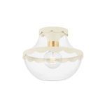 Product Image 1 for Alaina Gold Bell-Shaped Glass Semi-Flush Mount Light from Mitzi
