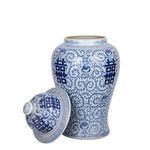 Product Image 5 for Blue & White Double Happiness Floral Temple Jar, Large from Legend of Asia