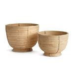 Product Image 1 for Cane Rattan Decorative Footed Bowls, Set Of 2 from Napa Home And Garden