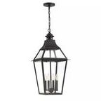 Product Image 2 for Jackson Black With Gold Highlighted 4 Light Outdoor Pendant from Savoy House