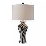 Product Image 1 for Carlton Table Lamp In Zebra Print With Pure White Faux Silk Shade from Elk Home