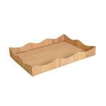 Product Image 2 for Rectangle Scalloped Edge Tray In Rattan from Worlds Away