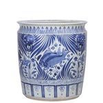 Product Image 8 for Blue & White Porcelain Fish Planter With Lion Handle from Legend of Asia