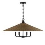 Product Image 3 for Eman 6 Light  Matte Black With Dark Rattan Pendant from Savoy House 