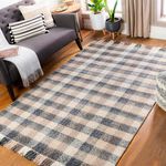 Product Image 2 for Reliance Hand-Woven Global Wool Charcoal / Tan Plaid Rug - 2' x 3' from Surya