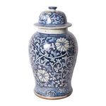 Product Image 3 for Blue & White Dynasty Curly Vine & Flower Porcelain Temple Jar from Legend of Asia