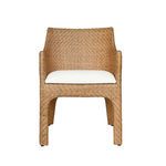 Product Image 1 for Noelle Basketweave Rattan Wrapped Dining Chair With Ivory Linen Cushion from Worlds Away