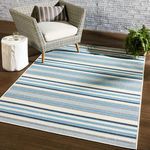 Product Image 1 for Lloria Indoor/ Outdoor Striped Blue/ Cream Rug from Jaipur