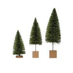 Product Image 1 for Clara 6" x 11" Bottle Brush Trees with Wooden Base, Set of 3 from Creative Co-Op