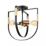 Product Image 1 for Heathrow 3 Light Semi Flush In Matte Black And Satin Brass from Elk Lighting