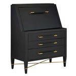 Product Image 1 for Verona Black Secretary Desk from Currey & Company