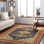 Product Image 3 for Reign Hand-Knotted Navy / Tan Rug - 9' x 12' from Surya