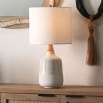 Product Image 4 for Alice Table Lamp in Cream & Light Blue Ceramic with  Drum Shade in White Linen from Jamie Young