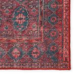 Product Image 4 for Kalinar Damask Dark Red/ Blue Rug from Jaipur