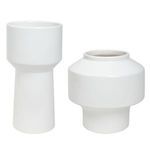 Product Image 1 for Illumina Abstract White Ceramic Vases, Set of 2 from Uttermost
