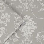 Product Image 1 for Laura Ashley Josette Steel Damask Wallpaper from Graham & Brown