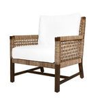 Product Image 2 for Harmon Club Chair With Woven Seagrass Detail And Ivory Linen Cushion from Worlds Away